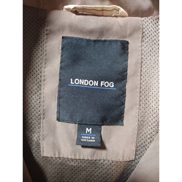 London Fog Mens Jacket Full Zip Long Sleeves Light Gray Inside Pockets Size M - Picture 4 of 15